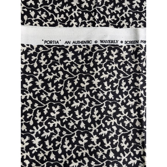 Waverly Other - Vintage Waverly Fabric 2.5 Yds "Portia" Cream Black Abstract Leaf Design 56x92